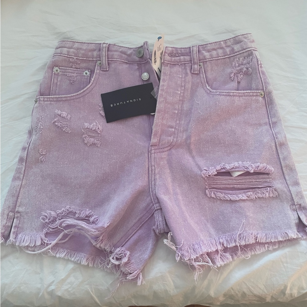 High Waisted Ripped Jean Shorts